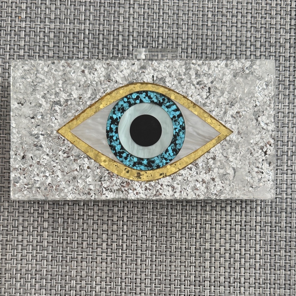 Evil Eye Design Acrylic Clutch